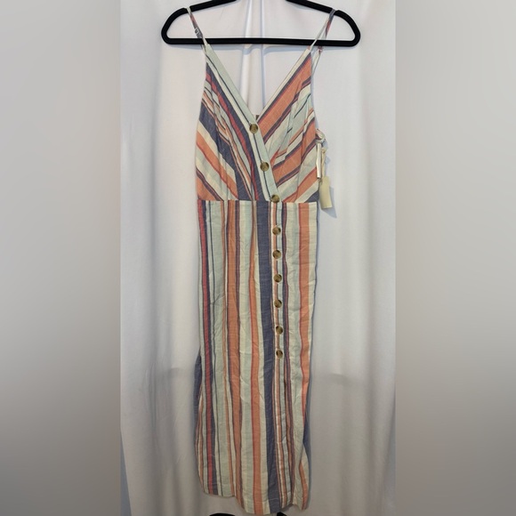 Sandy & Sid Women’s Striped Multicolor Button-Down Dress NWT - Picture 1 of 4